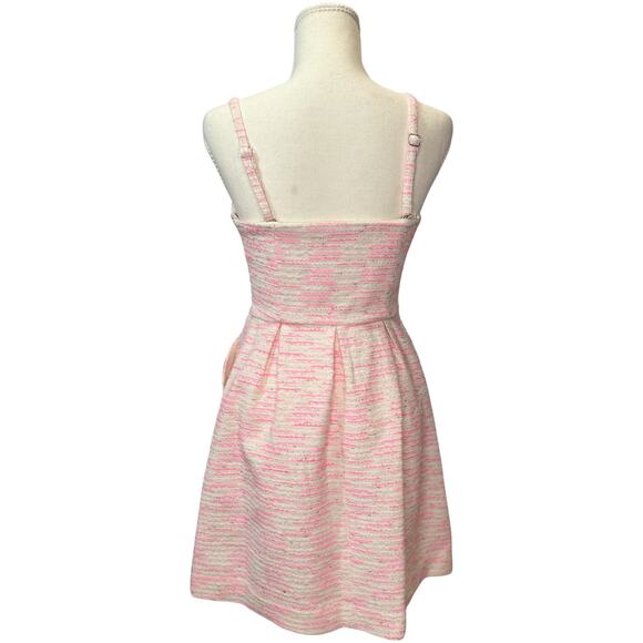 Anthropologie Moulinette Soeurs Pink Tweed Dress Women’s 0 Barbiecore Coquette - Picture 6 of 16